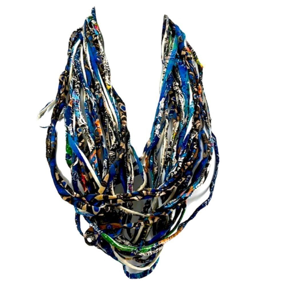 Dona Bela Shreds Shred Lite upcycled fabric necklace scarf boho jewelry NEW NWOT
